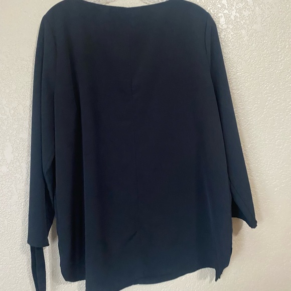 Lands End Bracelet Tie Sleeve Boatneck Blouse - Womens 12 - Picture 5 of 6